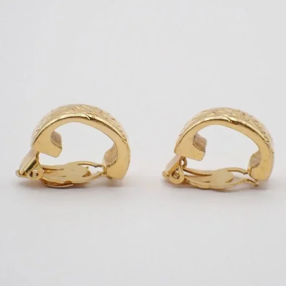 CHANEL CC Logo Earrings Clip-On GHW France 83RF992 - Picture 3 of 14